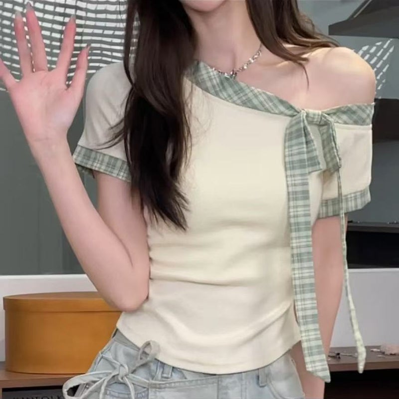 Women's Striped Bow T-Shirt - Image 2
