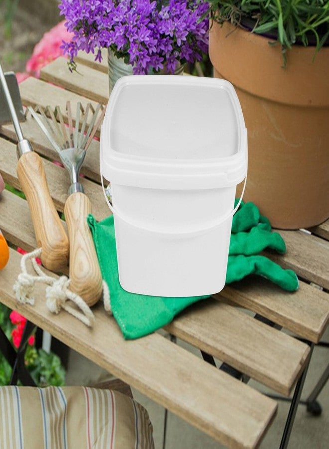 Amosfun White Plastic Bucket with Lid and Handle Small Paint Pail Bucket Painting Pigment Airtight Food Storage 5L - Image 4