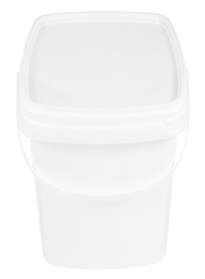 Amosfun White Plastic Bucket with Lid and Handle Small Paint Pail Bucket Painting Pigment Airtight Food Storage 5L - Image 1