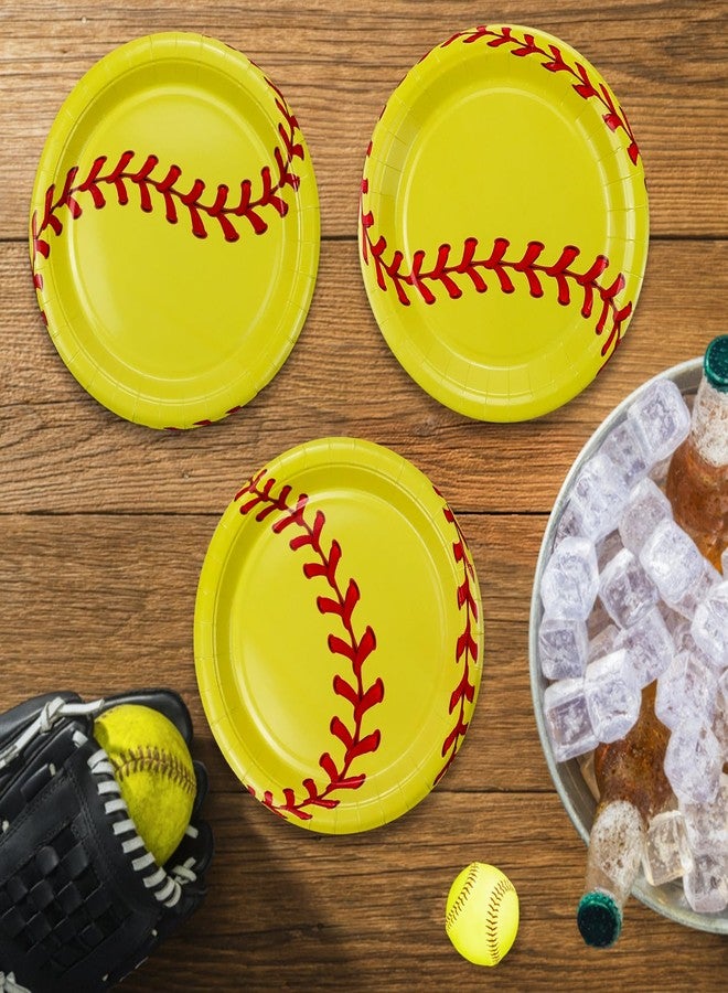 PTECDROTS 40Pcs Softball Party Plates Decorations - Including 9" Softball Ball Plates Disposable Dinner Plates for Kids Softball Fan Sports Event Softball Theme Party Supplies - Image 4