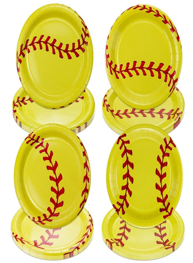 PTECDROTS 40Pcs Softball Party Plates Decorations - Including 9" Softball Ball Plates Disposable Dinner Plates for Kids Softball Fan Sports Event Softball Theme Party Supplies - Image 1