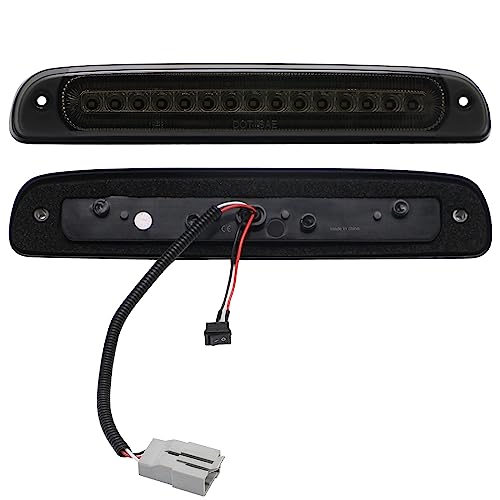 SHINEFIT 3rd Third Brake Light Compatible with 1999-2016 F250 F350 F450 F550 Super Duty High Mount Stop Brake Lights White Cargo Lamp, Smoked Lens - Image 3