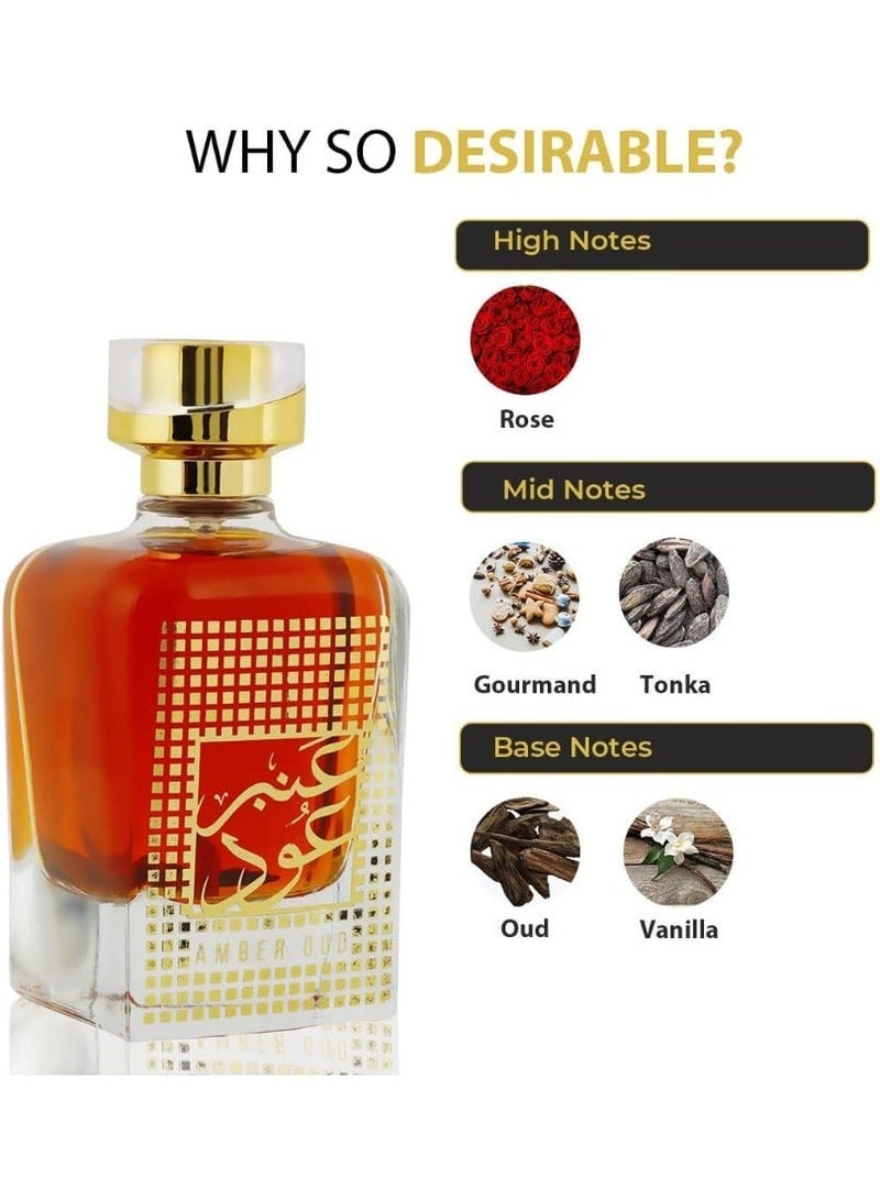 NUSUK Amber Oud EDP Perfume for Men & Women, 100ml - Image 4