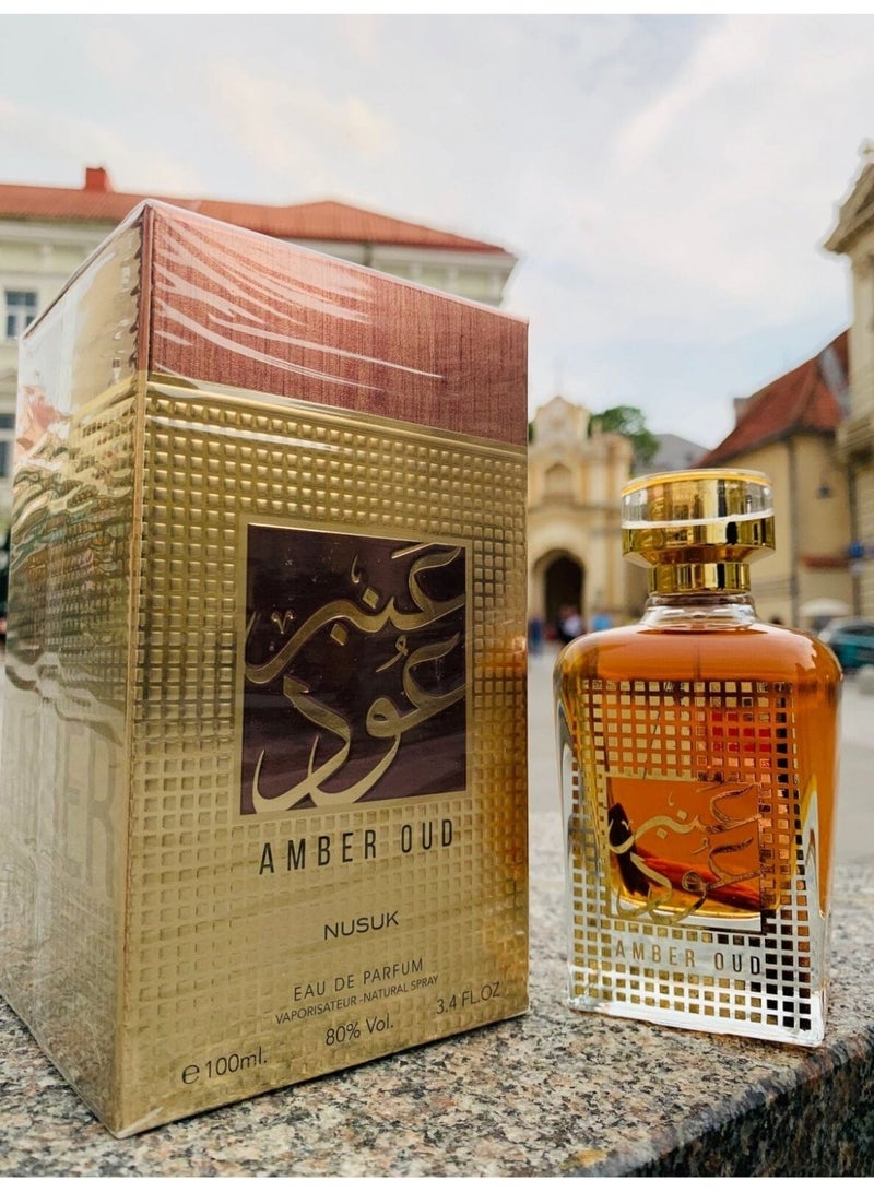 NUSUK Amber Oud EDP Perfume for Men & Women, 100ml - Image 2