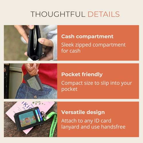 HAMELIN Noah Unisex ID & Card Holder | Slim Leather Wallet for Men & Women | 5-Slot Debit, Credit, Business & ID Card Holder | Compact Wallets for Easy Access | Stylish Wallets for Women | Jet Black - Image 2