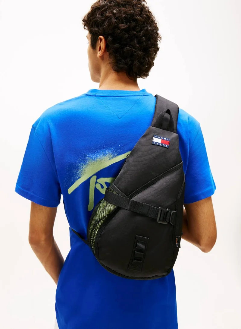 TOMMY JEANS Black Logo Ripstop Sling Outdoor Bag for Men | Best Price UAE