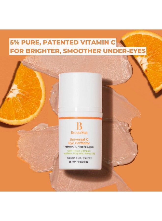 BeautyStat C Eye Perfector Dark Circle Reducing Vitamin C Eye Cream, Made in the USA with 5% L-Ascorbic Acid (Pure Vit C), Hyaluronic Acid - Hydrating, Firming Under Eye Brightener (0.5oz / 15ml) - Image 4
