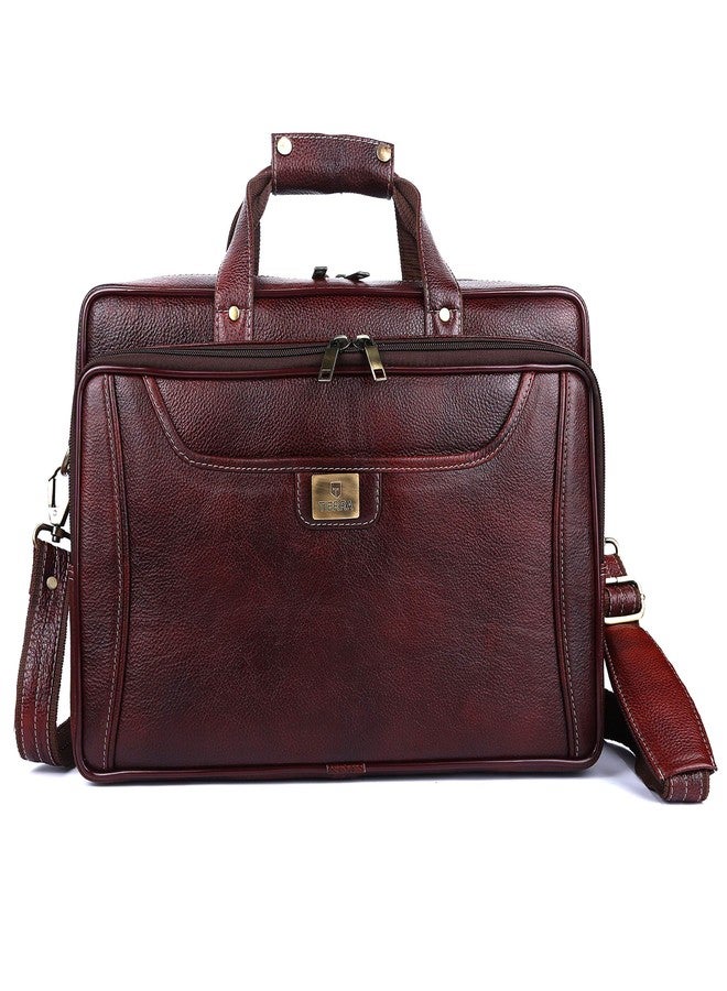 TIERRA Genuine Leather Slim Laptop Messenger Bag(16 inch,Brown) - Image 2