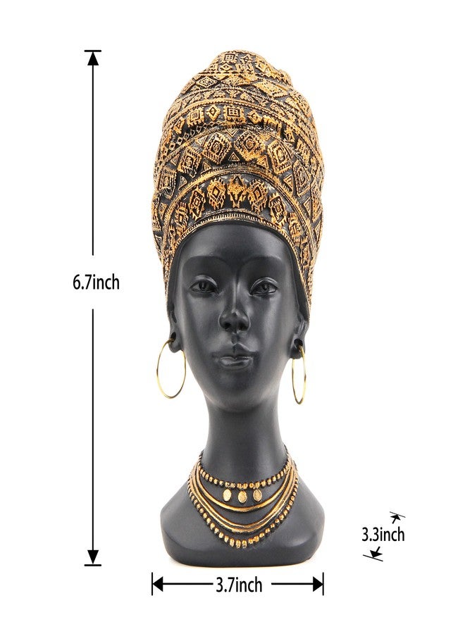 Smadeer African Statue and Sculpture for Home Decor, Women Figurine in Antique Gold Color - Image 2