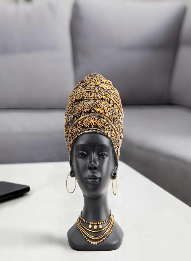 Smadeer African Statue and Sculpture for Home Decor, Women Figurine in Antique Gold Color - Image 4