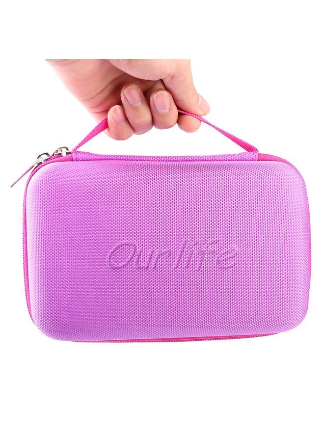 Ourlife Kids Camera Bag Hard Travel Case Protective Case For Digital Camera Kids Action Camera Accessories Case For Toddler Cameras, Memory Card And Usb Cable (Purple)  - Image 5