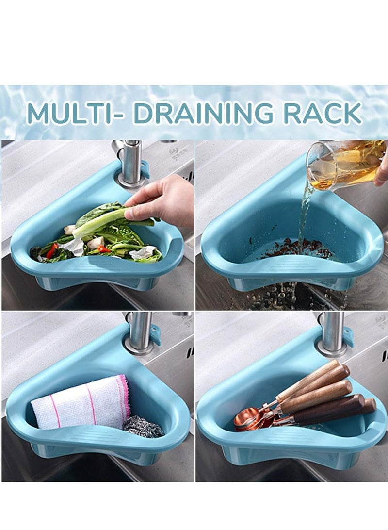 Loquat 2Pcs Kitchen Sink Drain Basket，Multifunctional Kitchen Triangular Sink Filter for Kitchen Corner Sink Strainer(Green) - Image 3