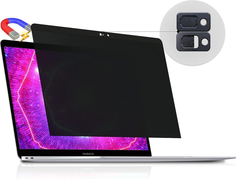 Peslv شاشة خصوصية مغناطيسية من لـ MacBook Pro مقاس 13 بوصة (2012-2015)، مرشح خصوصية قابل للإزالة مضاد للضوء الأزرق والتوهج وواقي شاشة أسود معتم لجهاز Mac المحمول الموديل (A1278، A1425، A1502) - Image 1
