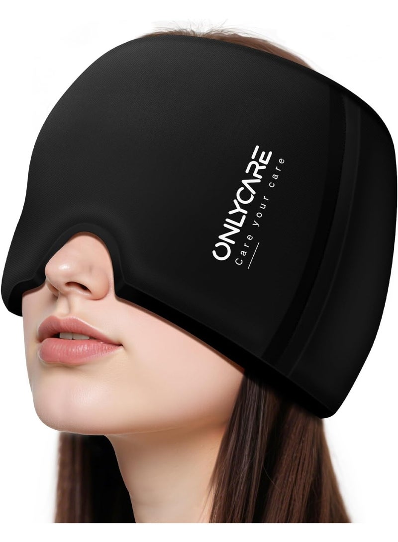 Only Care Migraine Relief Ice Cap – Advanced Odor-Free Head Ice Hat for Migraine and Headache Relief, Black - Image 1