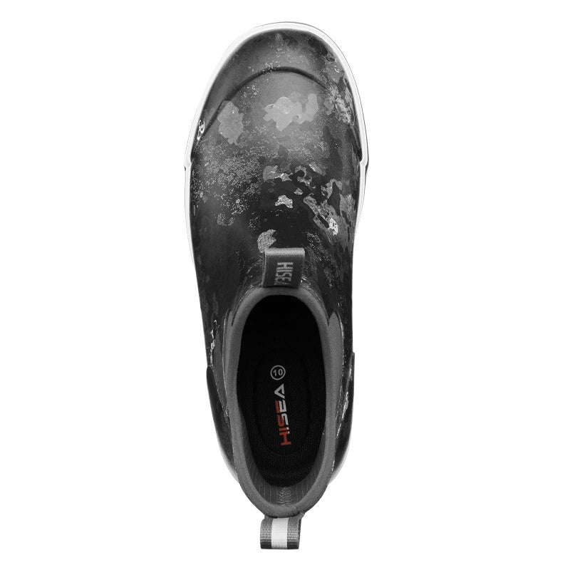 HISEA Men's Deck Rain Boots Saltwater Fishing Booties Waterproof Ankle Rain Boots with High Traction, Black Camo Size 11 - Image 5