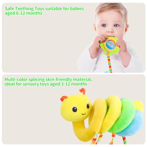 FPVERA Car Seat Toys for Babies 0-6 Months Upgraded Version Spiral Car Seat & Stroller Activity Toy, Soft Plush Hanging Toys with Rattles, Best Gift for Ages 0 and Up - Image 5