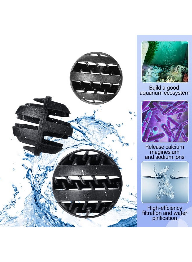 Hortsun 300 Pieces Bio Balls Pond Filter Aquarium Filter Media 1.26 Inch Saltwater Aquarium Filter Biochemical Cotton Pond Filter Accessories and 5 Pieces Black Mesh Bags for Fountain Fish Tank - Image 5