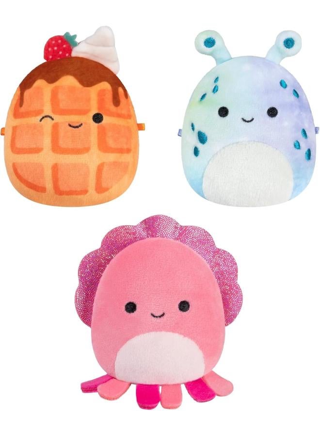Jazwares Micromallows SQMM0158-3 Pack Super Soft Mini Squishmallows 6.5 cm Plush Figures (Auggie, Weaver, Zinx) - Image 1