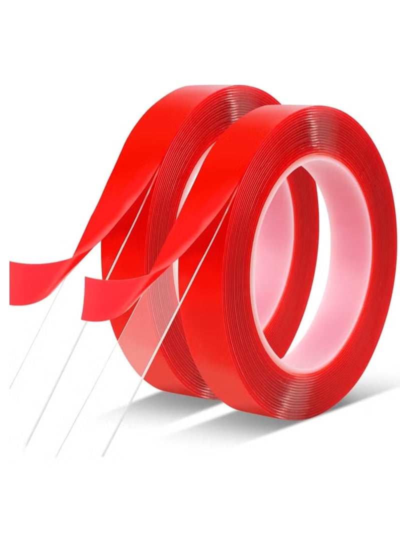 شريط لاصق مزدوج الوجهين شديد التحمل - عرض 24 مم، طول 50 م - مقاوم للماء، لاصق أكريليكي قابل للإزالة لتزيين الجدران، السجاد، الزجاج، للاستخدام في DIY المنزل والمكتب