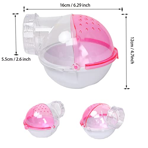 CHUQIANTONG Small Animal Bath House,Pet Toy Acrylic Hamster Bathroom Cage Toilet Bathtub Sand Bath Container Removable, Suitable for Chinchilla Syrian Hamster Gerbil (Pink) - Image 2