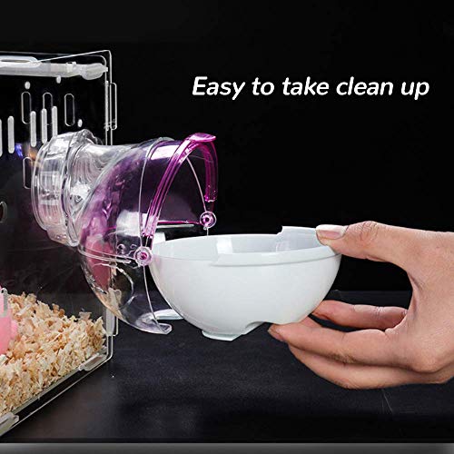 CHUQIANTONG Small Animal Bath House,Pet Toy Acrylic Hamster Bathroom Cage Toilet Bathtub Sand Bath Container Removable, Suitable for Chinchilla Syrian Hamster Gerbil (Pink) - Image 5