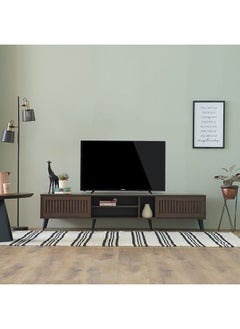 DANUBE HOME Alfa Large Tv Cabinet Upto 80 Inches Entertainment Wall Tv Unit Wooden Tv Rack Stand Media Console Table For Living Room L 200x40x44.5 Cm Walnut  - Image 1