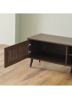 DANUBE HOME Alfa Large Tv Cabinet Upto 80 Inches Entertainment Wall Tv Unit Wooden Tv Rack Stand Media Console Table For Living Room L 200x40x44.5 Cm Walnut  - Image 5