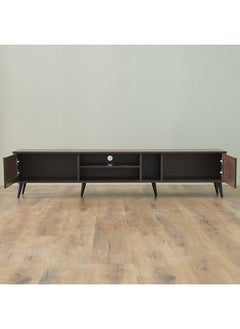DANUBE HOME Alfa Large Tv Cabinet Upto 80 Inches Entertainment Wall Tv Unit Wooden Tv Rack Stand Media Console Table For Living Room L 200x40x44.5 Cm Walnut  - Image 2