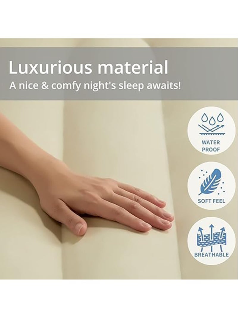 VUCATIN مرتبة هوائية، وسادة نوم ذاتية النفخ، سرير هوائي فردي مع مضخة مدمجة، مرتبة هوائية بسعة 300 رطل، سرير أمتعة للتخييم المنزلي، سرير هوائي للسفر (مفرد/منخفض) - Image 3