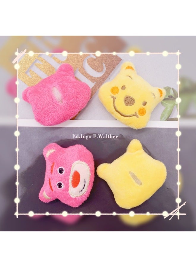 Direct Korean Version Of Cute Pooh Strawberry Bear Clothes Accessories Shoes Socks Leggings Headdress Decorations Cotton-Color:Winnie The Poohs Brooch  - Image 3