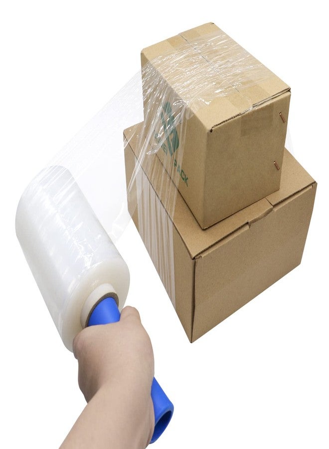 BOMEI PACK Clear Industrial Stretch Wrap Film 5" x 1000ft 2 Pack with Handle, 5" x 1000ft for Moving Supplies, Plastic Wrap for Packing, Heavy Duty Stretch Film - Image 2