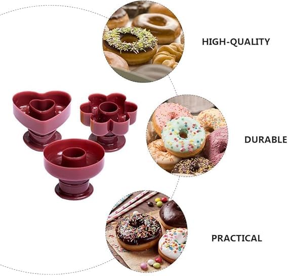 CHOCO DECOR 3Pcs Baking Mold Round Baking Pan Silicone Molds Chocolate Chip Muffins Donut Baking Tray Heart Donut Cake Baking Tray - Image 4