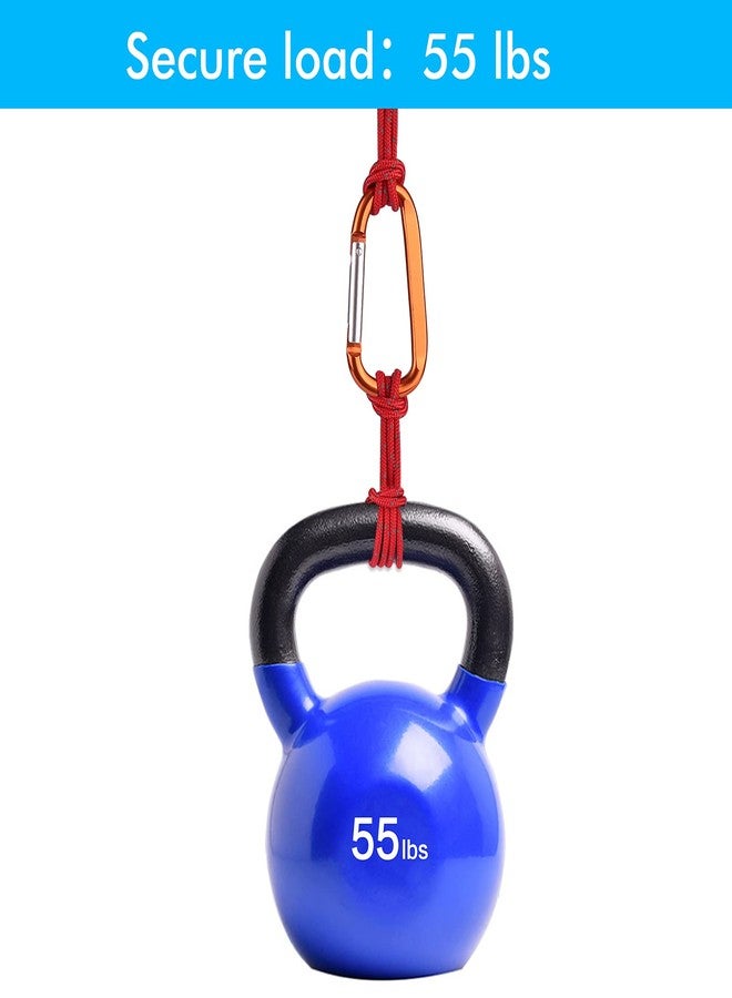 CampTek 6PCS Carabiner Caribeaner Clip,3" Large Aluminum D Ring Shape Carabeaner with 6PCS Keyring Keychain Hook (Orange+Red+Yellow+Navy+Pink+Pale Purple) - Image 4