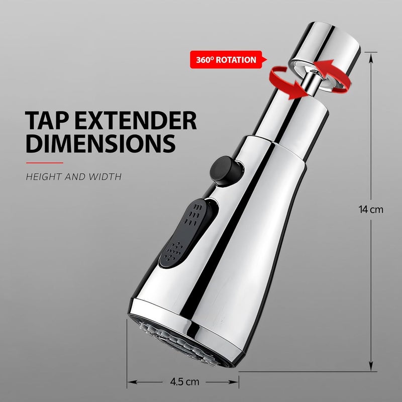 MIORAH Kitchen Tap Extender – 360° Rotating Faucet Extension for Kitchen Sink | Water Saving & Easy Install - Image 2