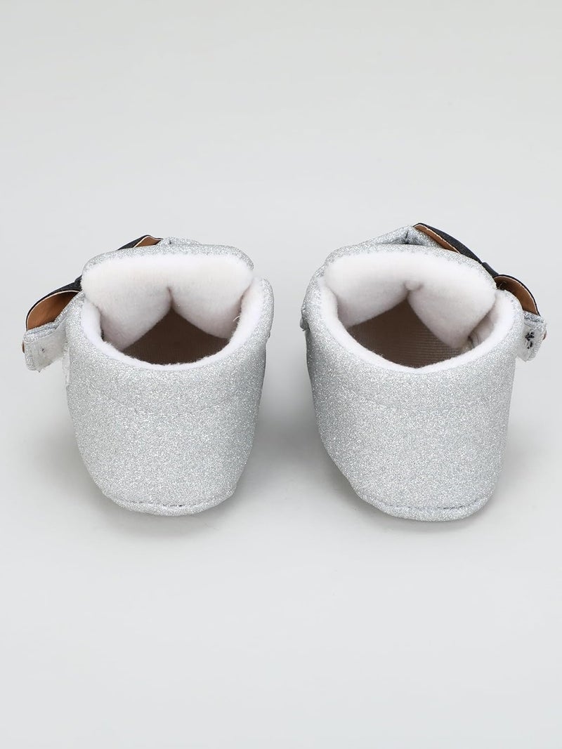 PureSole Baby Girls' Glitter Party Booties | Soft Sole Dress Shoes with Bow | Colorful Pre-Walker Crib Shoes for Special Occasions (6-12 Months) - Image 4