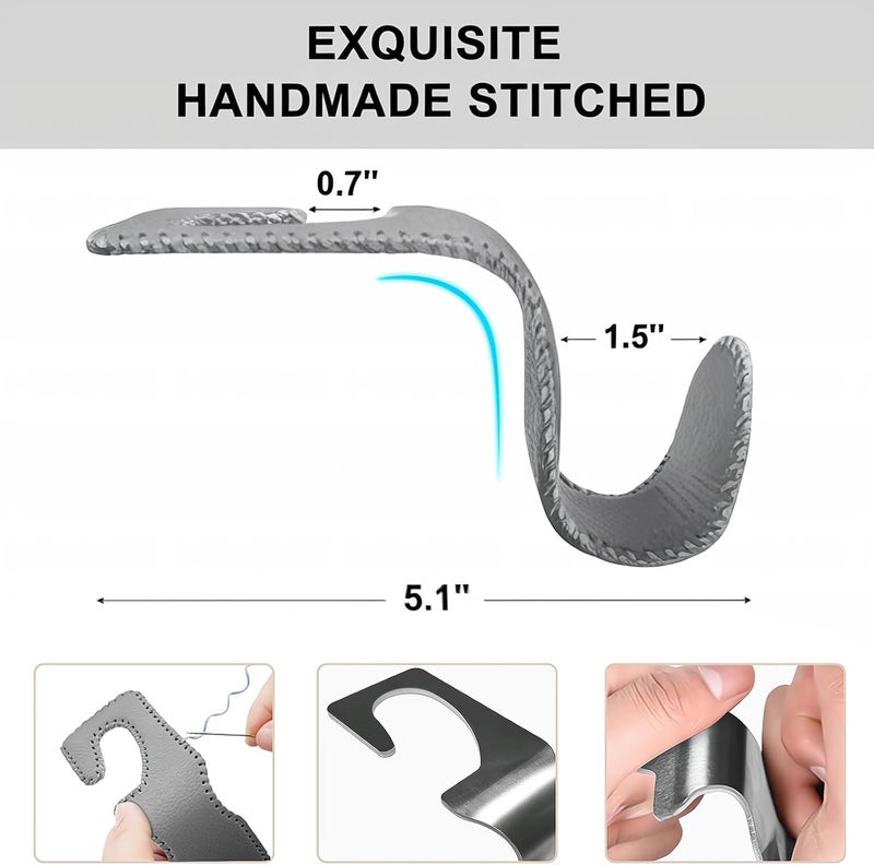 EldHus Seat Hooks for Purses and Bags, 2 Pack Car Bag Hanger Purse Holder, Grey - Image 3