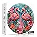 PPuzzling Pink Flamingo Puzzles for Adults 1000 Pieces Impossible Bird Flower Jigsaw Puzzles Round Art Challenging Animal Puzzle as Wall Decor - Image 2