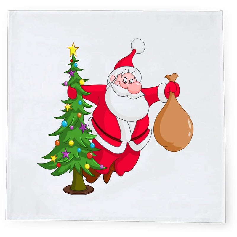 Khakee 6 Pcs Christmas Theme Silk Table Napkins 10x 10 for Xmas Decoration Christmas OrnamentsChristmas Giftxmas21049 - Image 3