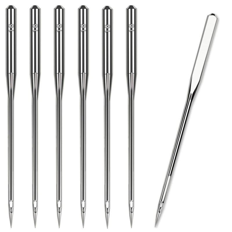 HLARTNET 50 Pcs Size 100/16 Universal Leather&Jeans Sewing Machine Needles, Heavy Duty Machine Needles for Thickened Fabrics, Compatible with Home Sewing Machine - Image 1