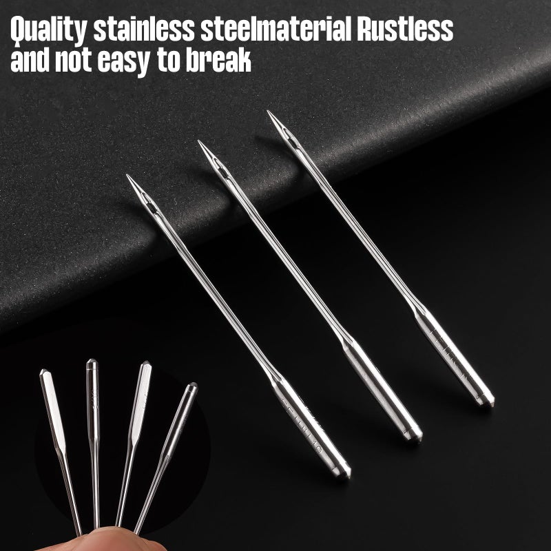 HLARTNET 50 Pcs Size 100/16 Universal Leather&Jeans Sewing Machine Needles, Heavy Duty Machine Needles for Thickened Fabrics, Compatible with Home Sewing Machine - Image 2