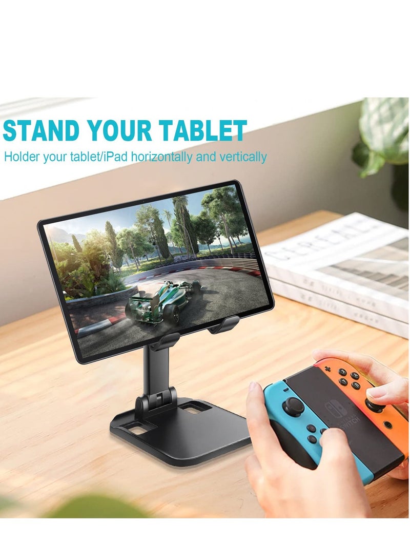 Excefore Phone Stand for Desk, Portable Cellphone Cradle, Adjustable in Height and Angle Phone Holder, Compatible with All Phones, Tablets (Black) - Image 5
