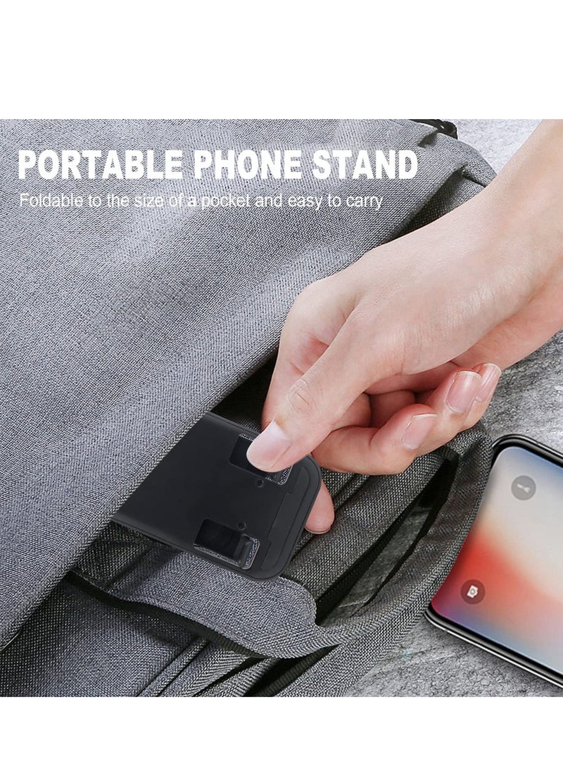 Excefore Phone Stand for Desk, Portable Cellphone Cradle, Adjustable in Height and Angle Phone Holder, Compatible with All Phones, Tablets (Black) - Image 3