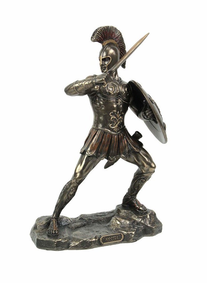 Veronese Design Trojan Hero Warrior Hector of Troy Holding Spear and Shield Tabletop Statue - Image 1