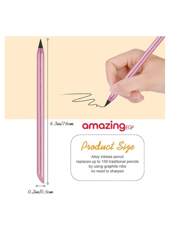 amazing.EGP Infinitely Reusable Metal Pencil, Long Lasting Inkless Metal Pencils, Stylish Metal Pencils for Art Drawing and Sketching, Erasable Infinite Graphite Metal Pencil (Pink) - Image 2