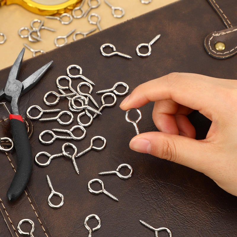 AUGSUN Eye Screws, 150PCS 1 Inch Screw Eyes Hooks Heavy Duty Screw Eyes Bolts Hooks Ring Screws for Wood Hanging Artwork - Image 3