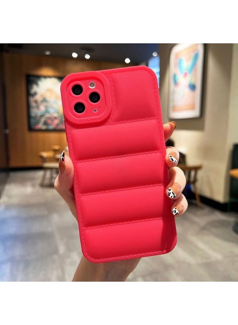 Case Cover For iPhone 14 Pro Max Eiderdown Airbag Frosted TPU Phone Case Red