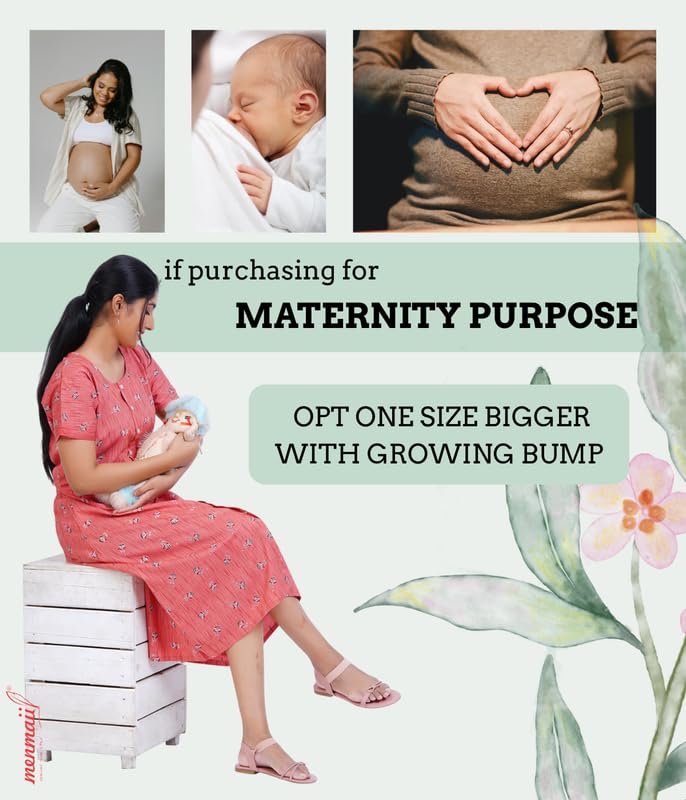 MENMAII Women's [L-4XL] Full Open/Front Buttoned [a Kind of Adaptive Clothing] Multipurpose Nighty for Maternity/Pregnancy/Elderly/Patient/Feeding/Hospital Purpose Nighty(Clay XL/Calf Length - Image 3