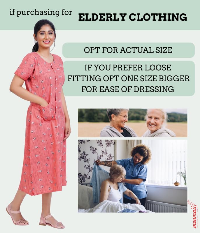 MENMAII Women's [L-4XL] Full Open/Front Buttoned [a Kind of Adaptive Clothing] Multipurpose Nighty for Maternity/Pregnancy/Elderly/Patient/Feeding/Hospital Purpose Nighty(Clay XL/Calf Length - Image 5