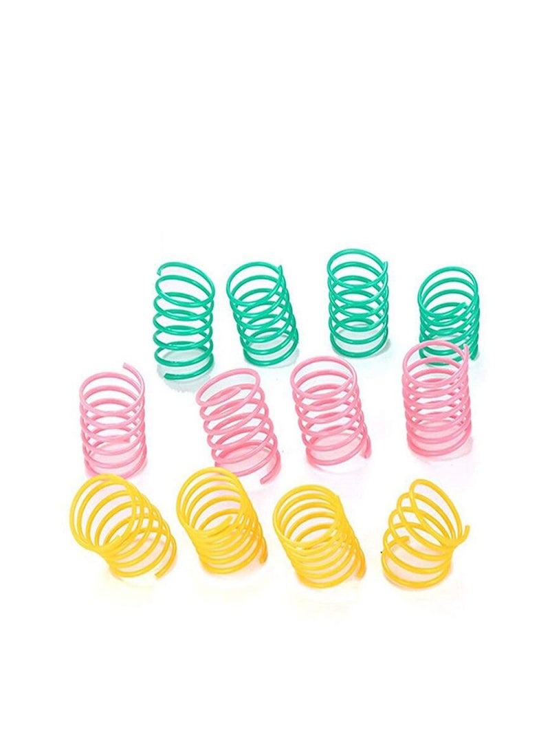 Excefore Pet Wide Plastic Colorful Springs Cat Toys for Cat Kitten Pets (Random Color) (10pcs) - Image 1