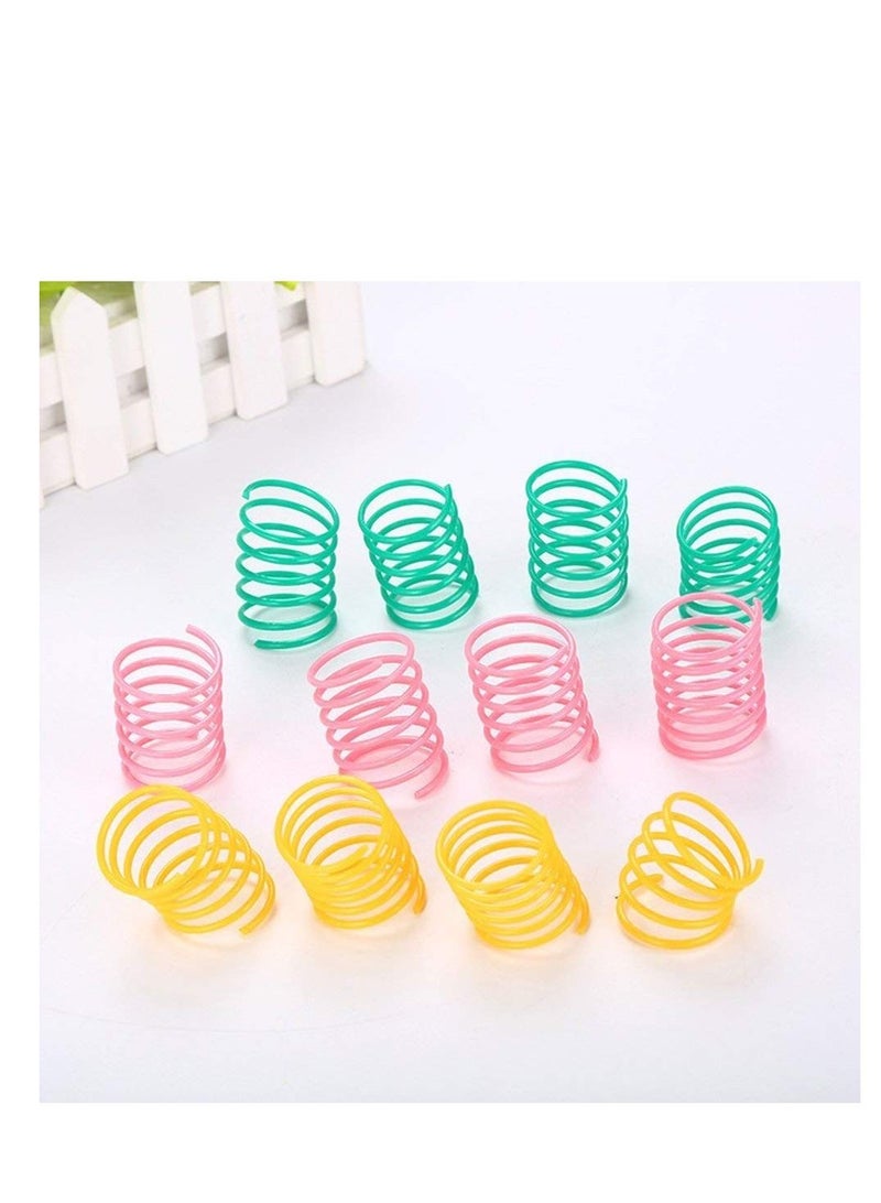 Excefore Pet Wide Plastic Colorful Springs Cat Toys for Cat Kitten Pets (Random Color) (10pcs) - Image 2